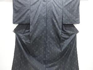 幾何学模様織出し本場泥大島紬着物